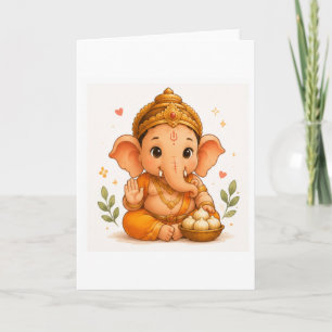 Süßer Ganesha mit Modak Ganesh Chaturthi Karte
