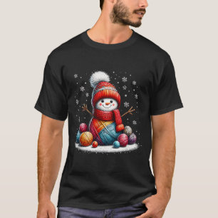 Süßer Garn-Schneemann-Quilter-Weihnachten-Häkeln S T-Shirt