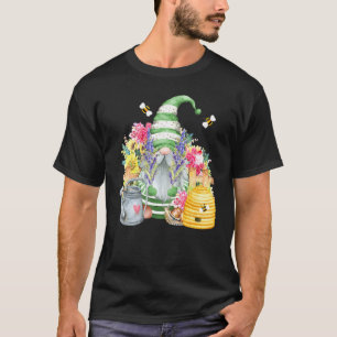 Süßer Gartenzwerg mit Bienen und Blumen Gärtner T-Shirt