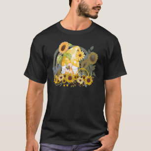 Süßer Gartenzwerg Sonnenblume Regenbogen Damen Som T-Shirt