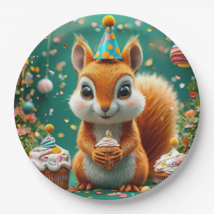 Süßer Geburtstag Eichhörnchen Pappteller