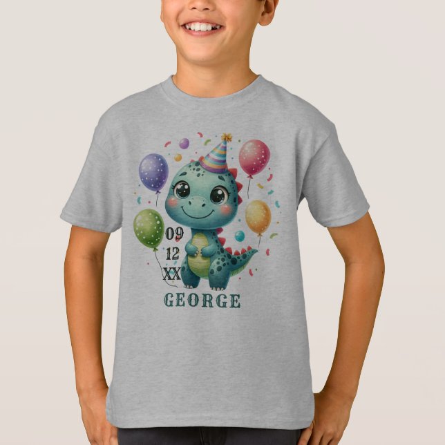 Süßer Geburtstagsdinosaurier T-Shirt (Vorderseite)