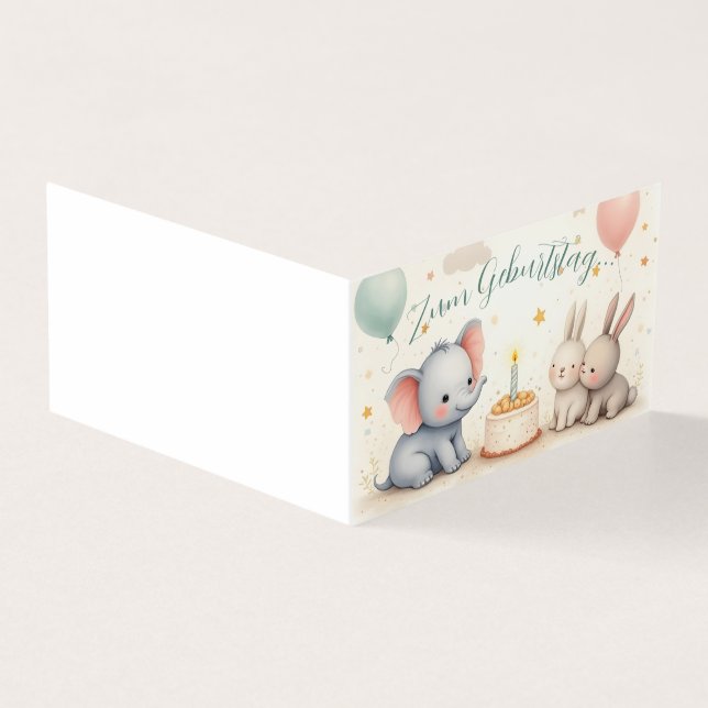 Süßer Geburtstagsgruß mit Tierfreunden (Vorderseite)