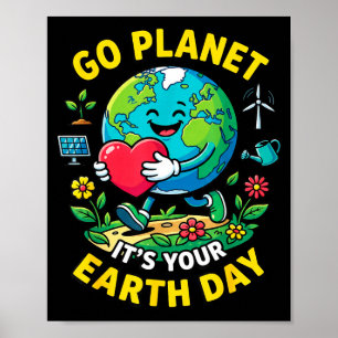 Süßer geh Planet Erde Tag Herz 2026 Natur schützen Poster
