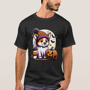 Süßer Geist Corgi Kürbis Getränke Beanie Herbst Ha T-Shirt