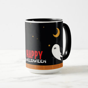 Süßer Geist, der in der Stadt Halloween Nacht heru Tasse