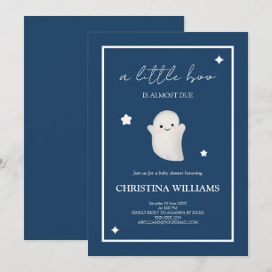 Süßer Geist Ein kleines Boo Navy Blau Baby Shower Einladung