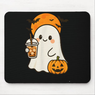 Süßer Geist-Eiskaffee und Kürbis für Halloween C Mousepad