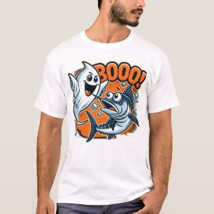 Süßer Geist erschreckt Fisch Lustiges Halloween T-Shirt