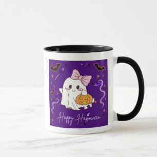 süßer Geist Frohes Halloween lila Wasserfarbe Tass Tasse