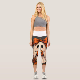 Süßer Geist Halloween Kawaii Gruseliger Kürbis Sai Capri Leggings