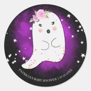 Süßer Geist Halloween Mädchen Babyparty Klassiker  Runder Aufkleber