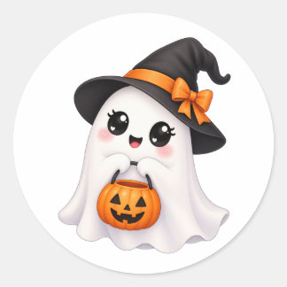 Süßer Geist Halloween Runder Aufkleber