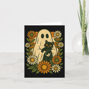 Süßer Geist hält schwarze Katze Groovy Floral Lust Karte