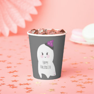 Süßer Geist Hexenhut Halloween Grau Pappbecher