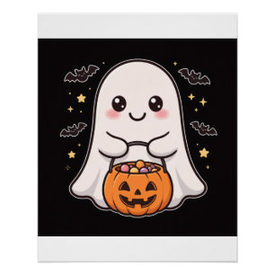 Süßer Geist Kürbis Candy Eimer Halloween Poster