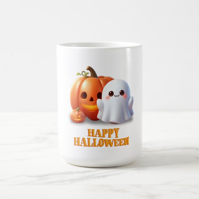 Süßer Geist & Kürbis Frohes Halloween  Kaffeetasse (Mittel)