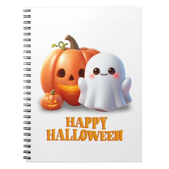 Süßer Geist & Kürbis Frohes Halloween  Notizblock (Vorderseite)