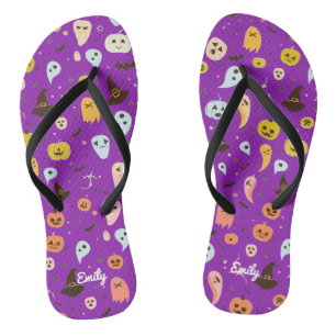 Süßer Geist Kürbis Halloween Personalisiert Flip Flops