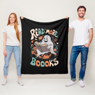 Süßer Geist liest mehr Bücher Lehrer Halloween  Fleecedecke