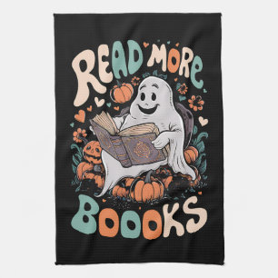 Süßer Geist liest mehr Bücher Lehrer Halloween  Geschirrtuch