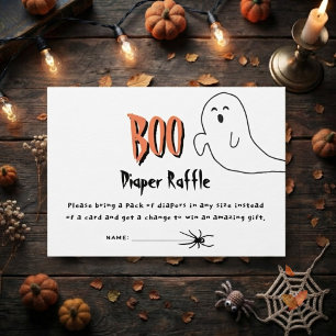 Süßer Geist Little Boo Baby Shower Windel-Raffle Begleitkarte