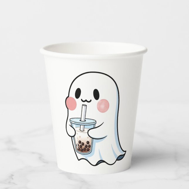 Süßer Geist mit Boba-Tee-Perlen-Tee Kawaii  Pappbecher (Vorderseite)