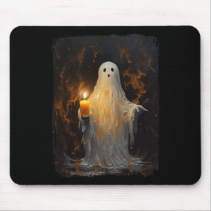 Süßer Geist mit Kerze Lustiger Halloween-Gothic-Vi Mousepad
