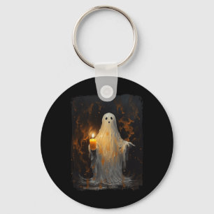 Süßer Geist mit Kerze Lustiger Halloween-Gothik-Vi Schlüsselanhänger