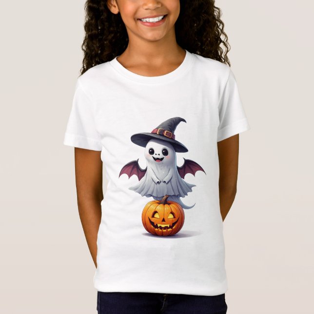 Süßer Geist mit Kürbis Halloween 👻 T-Shirt (Vorderseite)