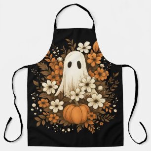 Süßer Geist mit Kürbis und Herbstblumen – Hallowee Schürze