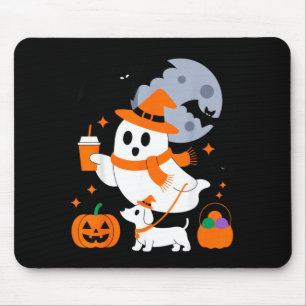 Süßer Geist mit Kürbishund für Halloween-Spaß Mousepad