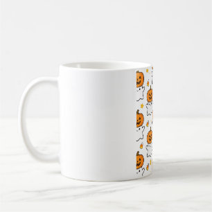 Süßer Geist mit Kürbiskopf Halloween-Muster Kaffeetasse