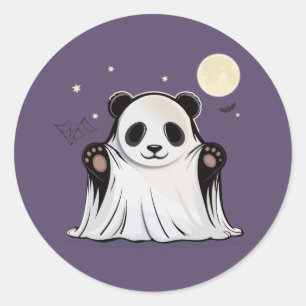 Süßer Geist-Panda unter dem Mond Runder Aufkleber