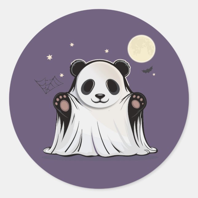 Süßer Geist-Panda unter dem Mond  Runder Aufkleber (Vorderseite)