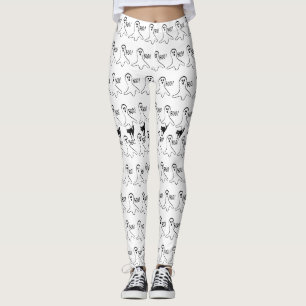 Süßer Geist Schwarze Katze Halloween Leggings