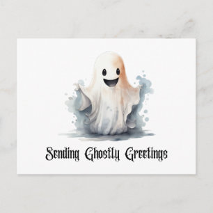 Süßer Geist sendet gespenstische Halloween-Grüße Feiertagspostkarte