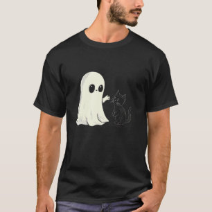 Süßer Geist spielt mit schwarzer Katze lustiges Ha T-Shirt