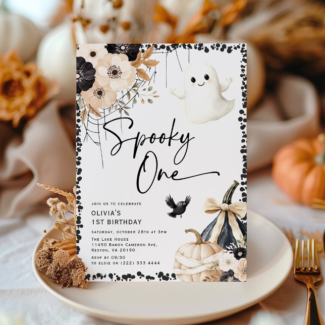Süßer Geist Spooky One 1. Geburtstag Einladung (Von Creator hochgeladen)