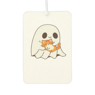 Süßer Geist und Katze, Geschenk Halloween Classic Autolufterfrischer