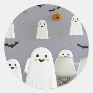 Süßer Geister-Halloween-Aufkleber Runder Aufkleber