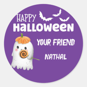 Süßer Geister-Halloween-Party-Rundsticker Runder Aufkleber
