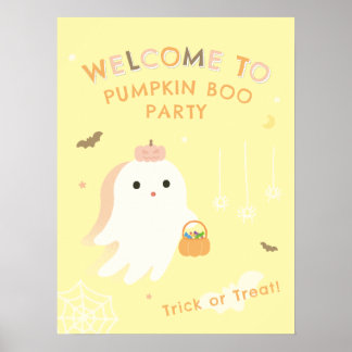 Süßer Geister-Halloween-Party-Willkommensposter Poster