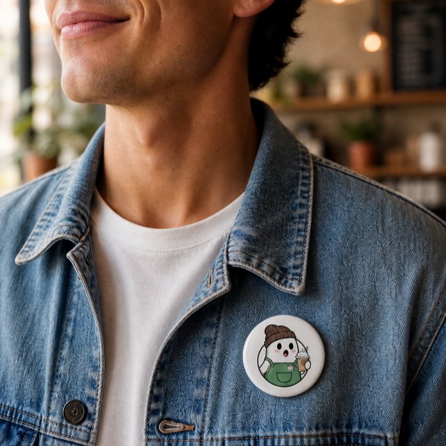 Süßer Geister-Kaffee-Button Button (Von Creator hochgeladen)