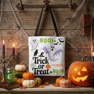 Süßer Geister-Trick-or-Treat-Halloween mit individ