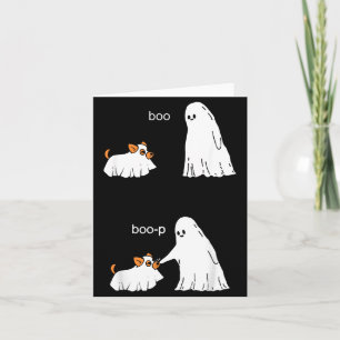 Süßer Geisterhund Corgi Halloween Boo Boop Lustig Karte