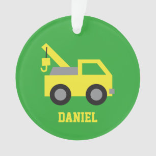 Süßer gelber Abschleppwagen Fahrzeug Jungen Zimmer Ornament