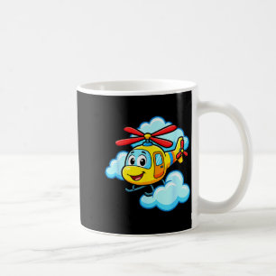 Süßer gelber Cartoon-Hubschrauber lustiger Chopper Kaffeetasse