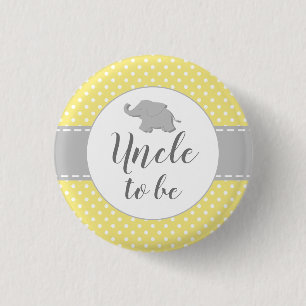 Süßer gelber Elefant, Babyshower, Onkel wird es Button