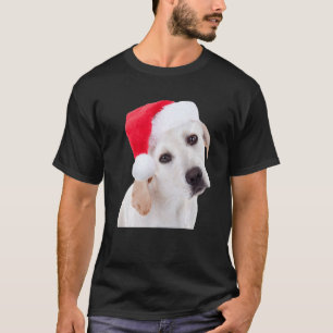 Süßer gelber Labradors Hund Weihnachtsmann Hut Wei T-Shirt